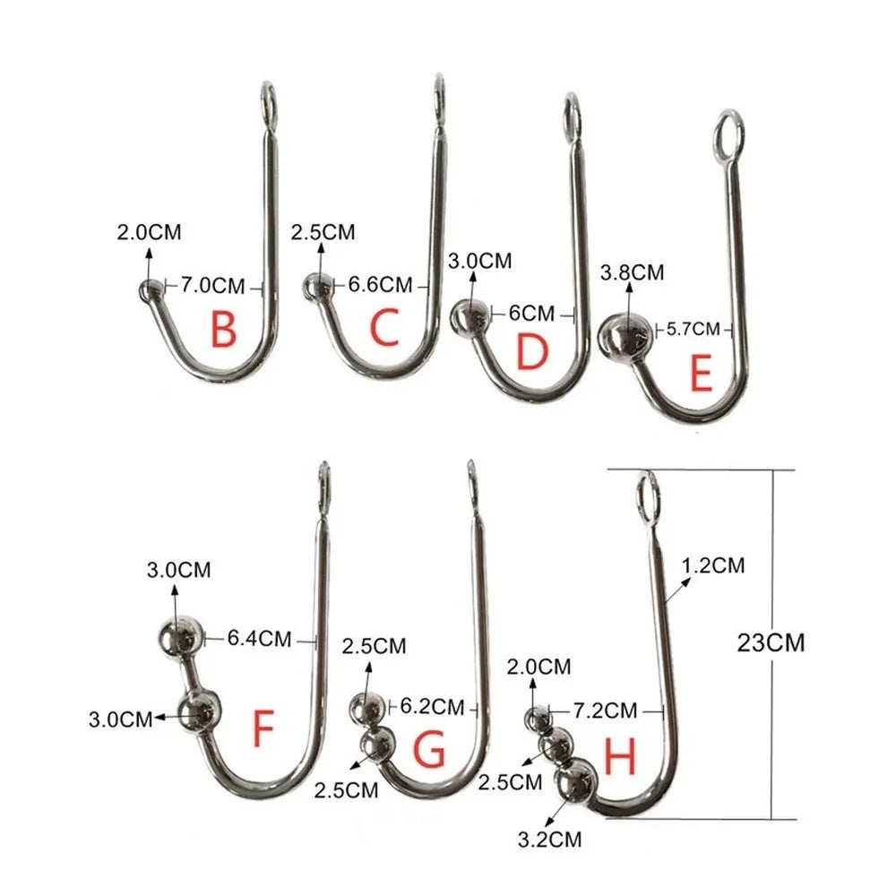 Metal Hanger Cleek Dilator Expander Bondage Harness Belt Tight Strap with Anal Butt Hook Plug Chastity Belt Restraints Sexy Toys