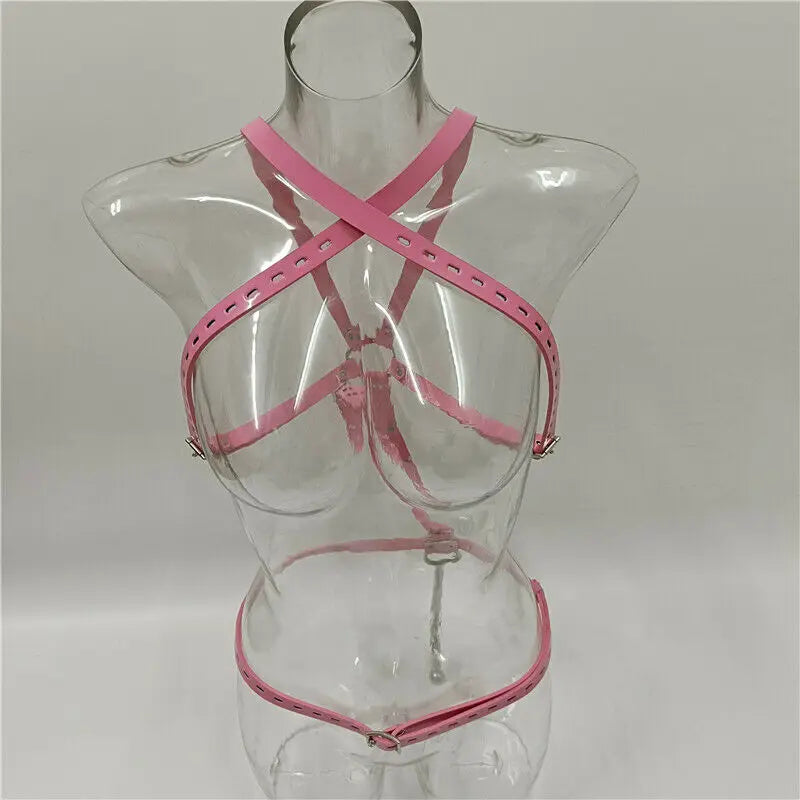 Metal Hanger Cleek Dilator Expander Bondage Harness Belt Tight Strap with Anal Butt Hook Plug Chastity Belt Restraints Sexy Toys