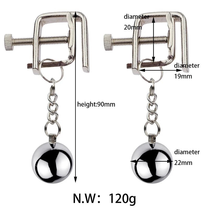 Metal Labia Clamps Breast Nipple Clips Weights Hanging Male Tease Sex Toys Bondage Accessories BDSM Nipple Massage Clamp Women