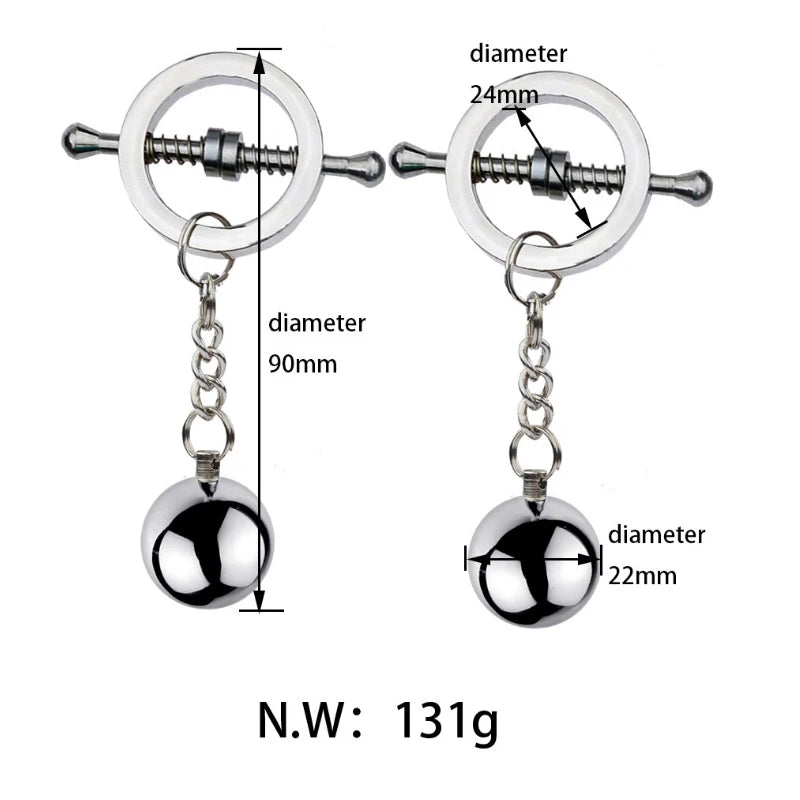 Metal Labia Clamps Breast Nipple Clips Weights Hanging Male Tease Sex Toys Bondage Accessories BDSM Nipple Massage Clamp Women