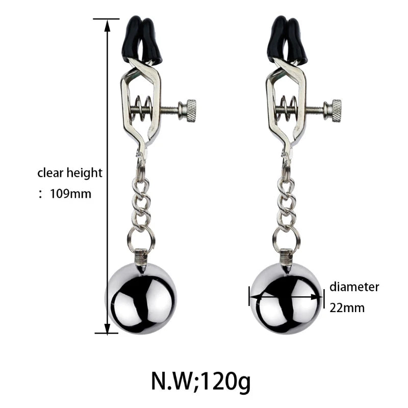 Metal Labia Clamps Breast Nipple Clips Weights Hanging Male Tease Sex Toys Bondage Accessories BDSM Nipple Massage Clamp Women