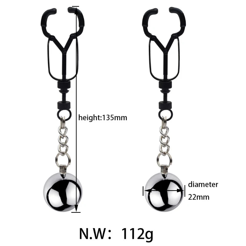 Metal Labia Clamps Breast Nipple Clips Weights Hanging Male Tease Sex Toys Bondage Accessories BDSM Nipple Massage Clamp Women