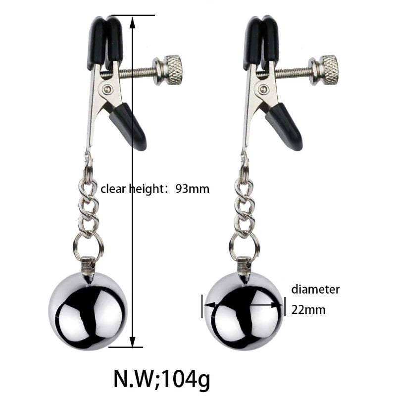 Metal Labia Clamps Breast Nipple Clips Weights Hanging Male Tease Sex Toys Bondage Accessories BDSM Nipple Massage Clamp Women