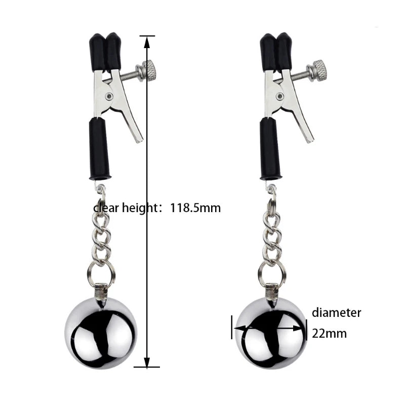 Metal Labia Clamps Breast Nipple Clips Weights Hanging Male Tease Sex Toys Bondage Accessories BDSM Nipple Massage Clamp Women