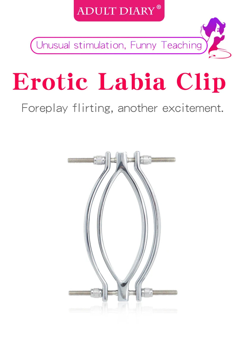 Metal Labia Clips Exotic Accessories Labium Pussy Clamps Clitoris Stimulation Massager Vagina Speculum Sex Toys Anal Dilator Men