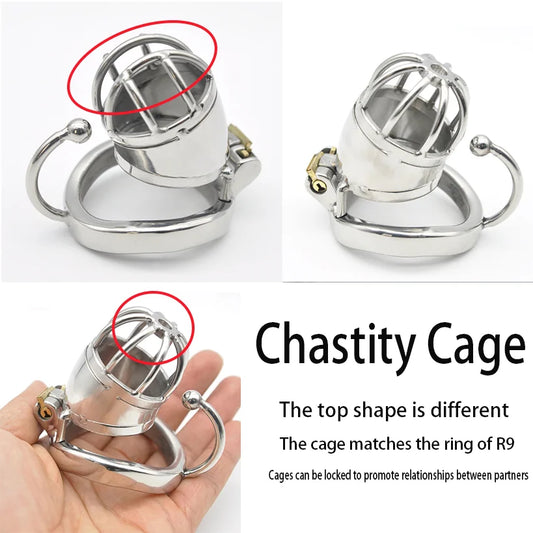 Metal Male Chastity Cage Chastity Device Stainless Steel Cock Cage Penis Ring Lockable Penis Bondage Sex Toys Adult Toys Men 18+