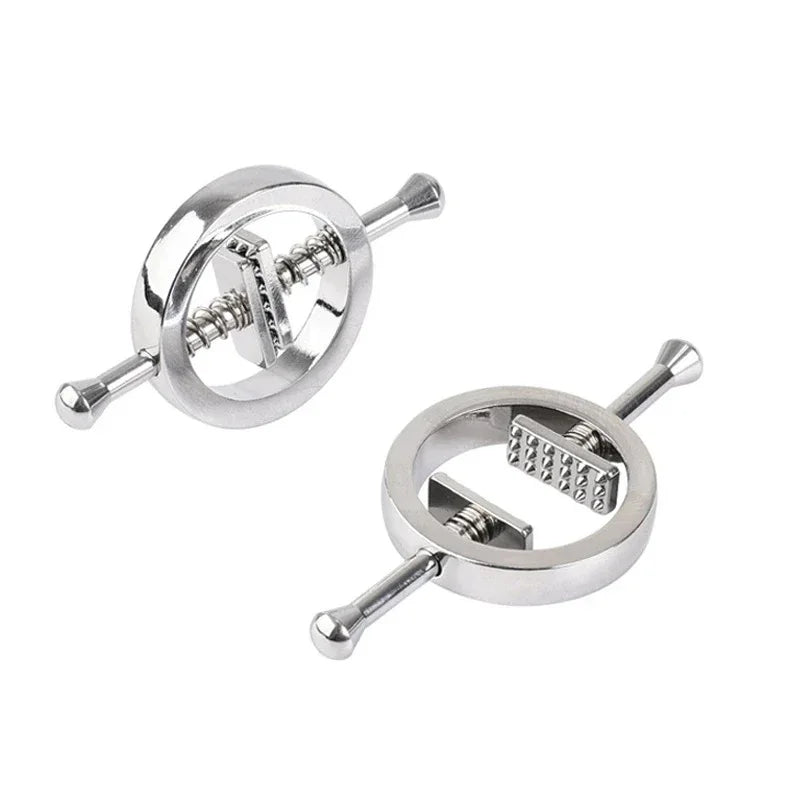 Metal Nipple Clamps Clips Stimulator Steel Nipple Breast Clamps Spring Pull Slave Bondage Flirting Women Sex Toy For Female