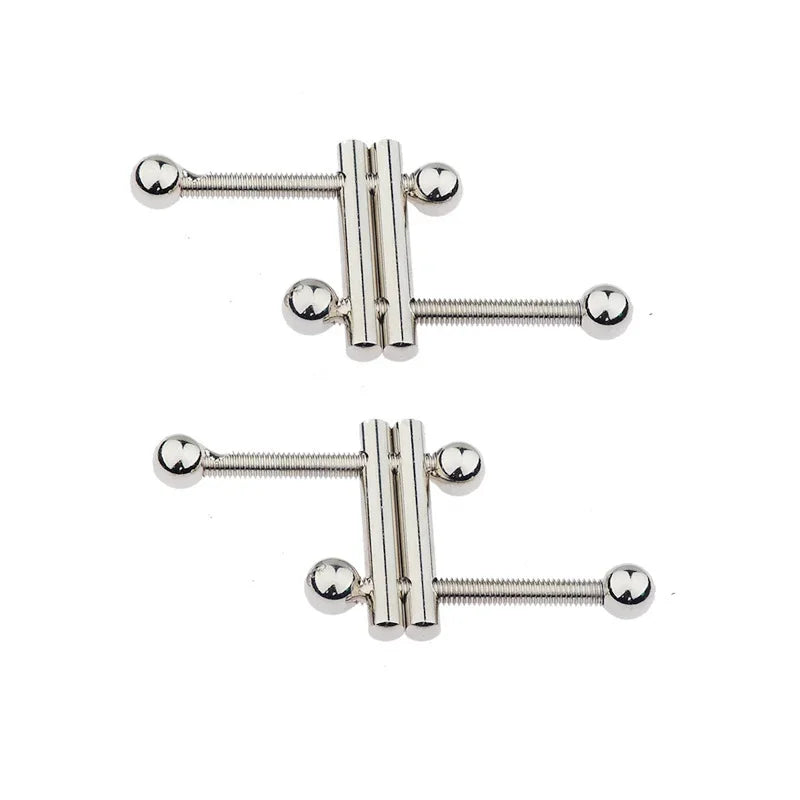 Metal Nipple Clamps Stimulator RolePlay Stimulator Steel Nipple Breast Clamps Spring Pull Slave Bondage Products for Couple
