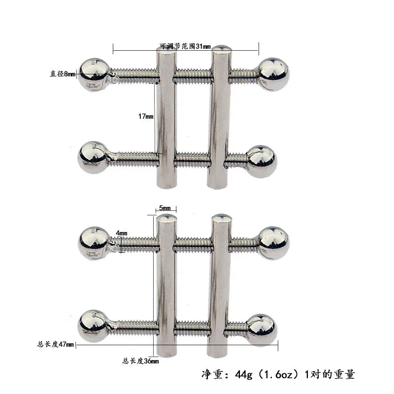 Metal Nipple Clamps Stimulator RolePlay Stimulator Steel Nipple Breast Clamps Spring Pull Slave Bondage Products for Couple