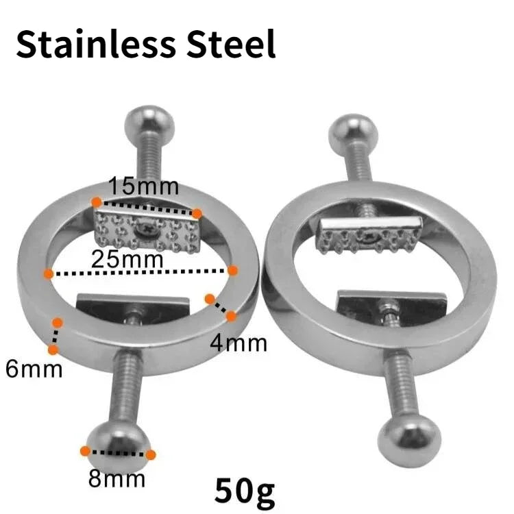 Metal Nipple Clamps Stimulator RolePlay Stimulator Steel Nipple Breast Clamps Spring Pull Slave Bondage Products for Couple