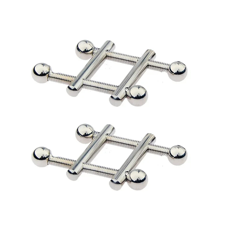 Metal Nipple Clamps Stimulator RolePlay Stimulator Steel Nipple Breast Clamps Spring Pull Slave Bondage Products for Couple
