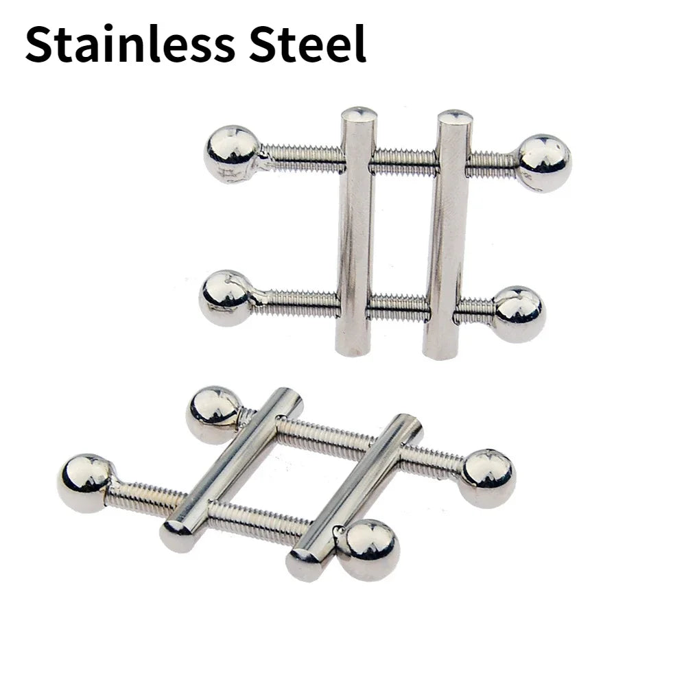Metal Nipple Clamps Stimulator RolePlay Stimulator Steel Nipple Breast Clamps Spring Pull Slave Bondage Products for Couple