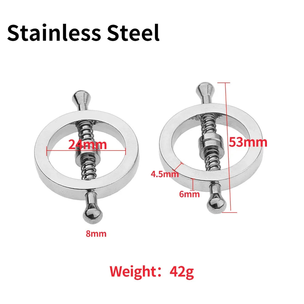 Metal Nipple Clamps Stimulator RolePlay Stimulator Steel Nipple Breast Clamps Spring Pull Slave Bondage Products for Couple