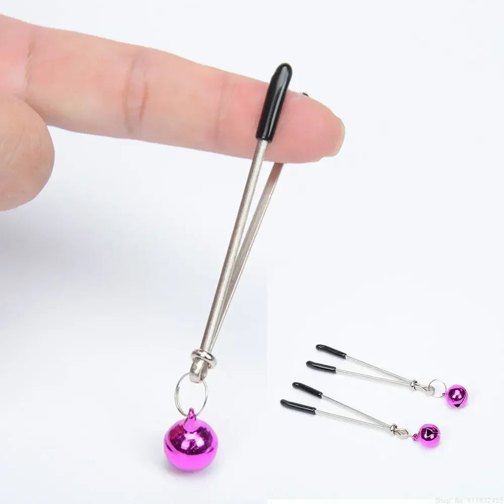 Metal Nipple Clamps clips ring bell BDSM breast Bondage restraint Sex Toy For Women Couple play Game