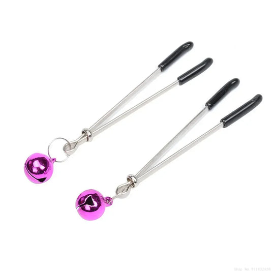 Metal Nipple Clamps clips ring bell BDSM breast Bondage restraint Sex Toy For Women Couple play Game