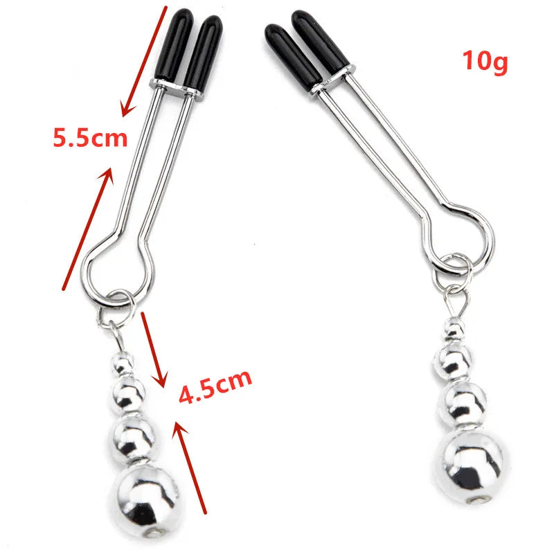 Metal Nipple Clamps clips ring bell Female slave breast Bondage restraint Sex Toy For Women Couple play Game