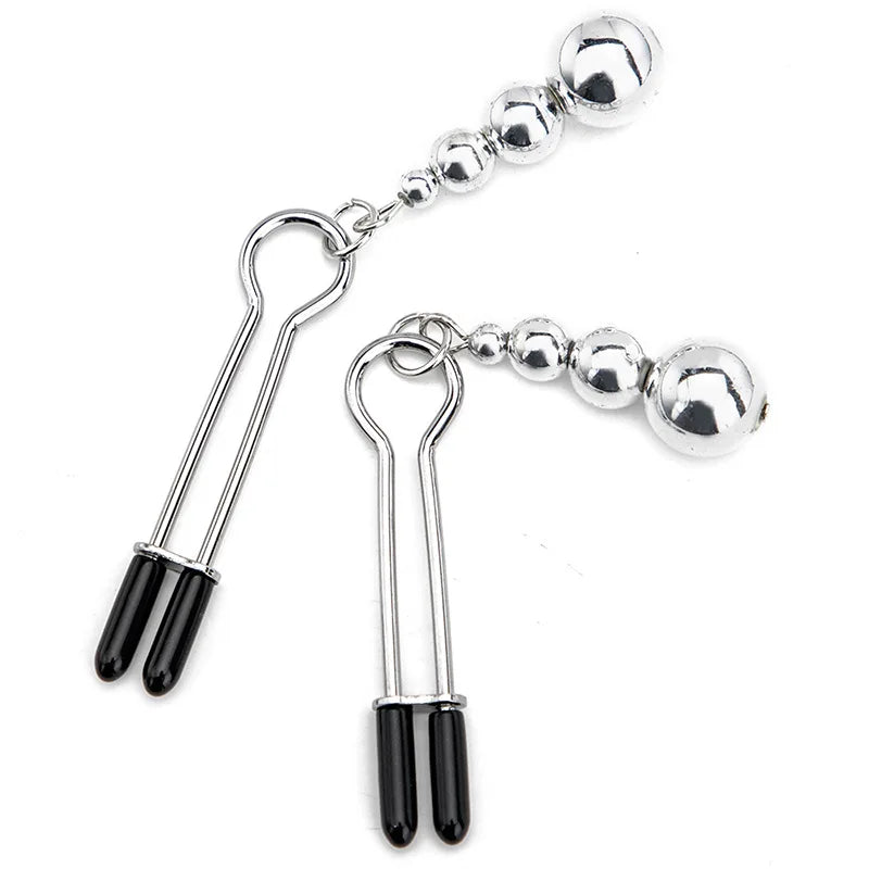 Metal Nipple Clamps clips ring bell Female slave breast Bondage restraint Sex Toy For Women Couple play Game