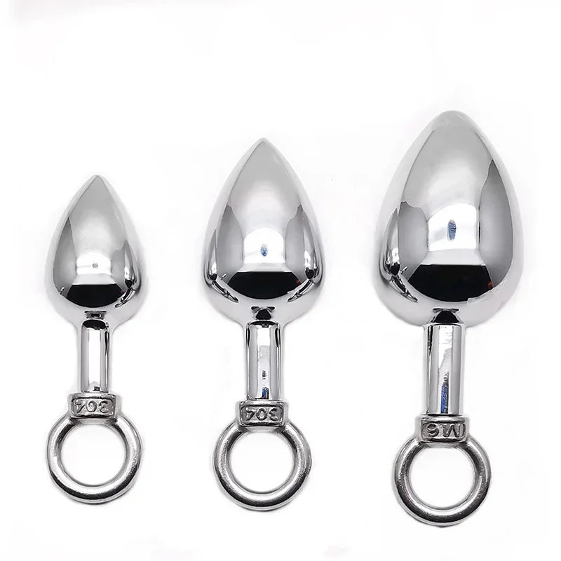 Metal Ring Anal Plug Sex Toys Butt Plug Prostage Masturbator Dildo