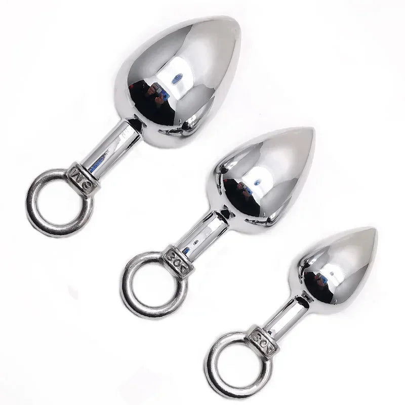 Metal Ring Anal Plug Sex Toys Butt Plug Prostage Masturbator Dildo