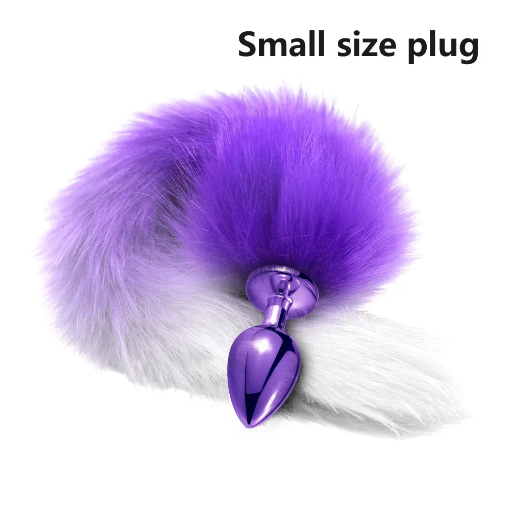 Metal Small Medium Large Butt Plug Set Fox Tail Anal Plug Jewelry Steel Anal Sex Toy Trainer For Woman Couple Cosplay