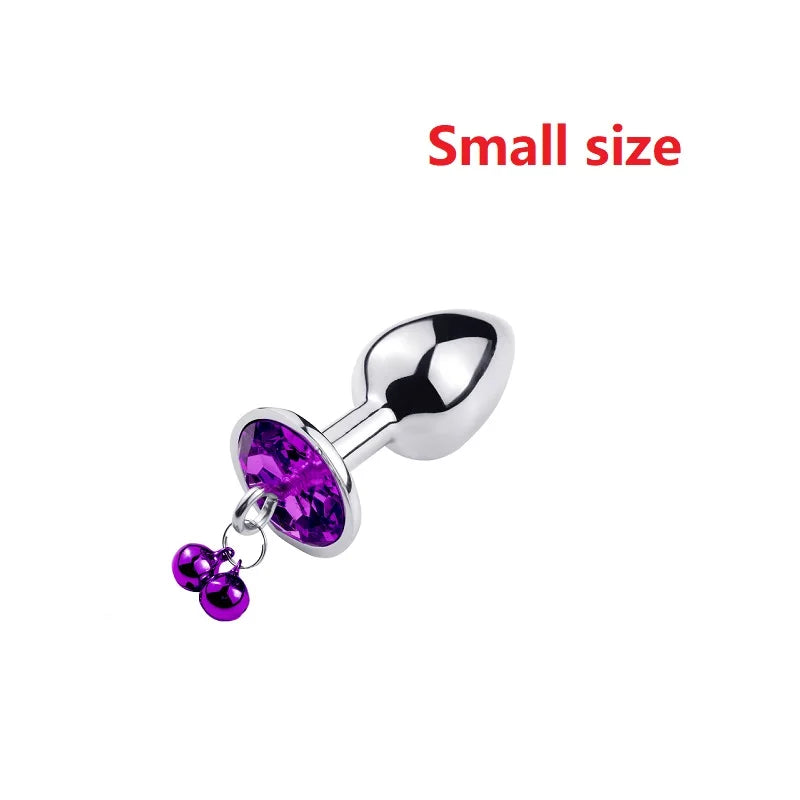 Metal small large size leather bondage handcuff with chain anal beads butt plug set bell ring insert sex toy couple game