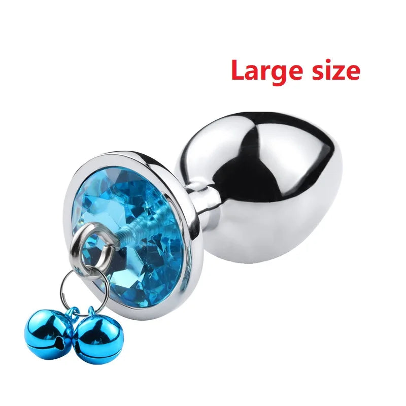 Metal small large size leather bondage handcuff with chain anal beads butt plug set bell ring insert sex toy couple game