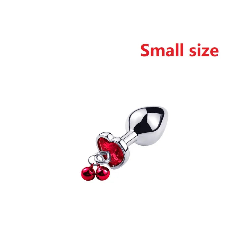 Metal small large size leather bondage handcuff with chain anal beads butt plug set bell ring insert sex toy couple game