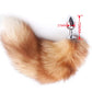 Metal smooth brown Fox Tail Anal beads butt plug adult exotic sex Toy bondage silicone sadism anus ass unisex For Men Women