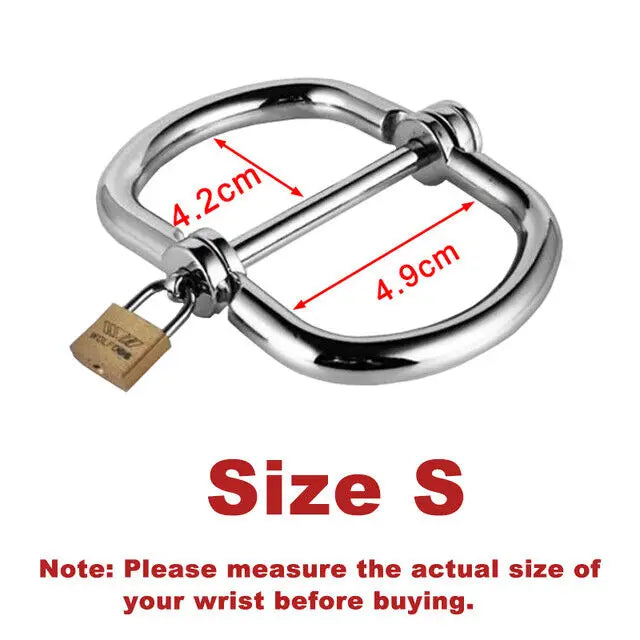 Metel Handcuffs Wrist Ankle Cuffs Slave Lockable Chain Roleplay Toy BDSM Slave Stainless Steel Shackles Sex toy for Adult couple