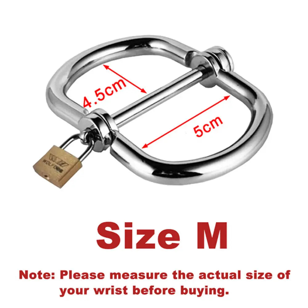 Metel Handcuffs Wrist Ankle Cuffs Slave Lockable Chain Roleplay Toy BDSM Slave Stainless Steel Shackles Sex toy for Adult couple