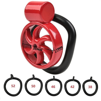 Mini Male Penis Chastity Cage Set Red Black Bird Chastity Cage Belt With 5 Size Lock Rings Penis Bondage Slave Man Sex Toy