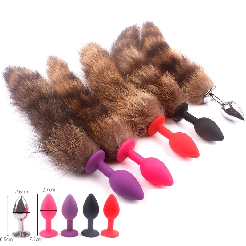 Mini Vibrator Anal Plug Fox Tail Shape Unisex Sex Stopper Adult Toy Stimulator Sex Product Flirt Toys Anal Butt Plug For Couples