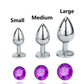 Mini small medium large set Crystal Heart round rose gold rainbow Metal anal beads butt plug Jewelry insert vibrator sex toy