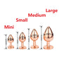 Mini small medium large set Crystal Heart round rose gold rainbow Metal anal beads butt plug Jewelry insert vibrator sex toy