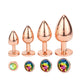 Mini small medium large set Crystal Heart round rose gold rainbow Metal anal beads butt plug Jewelry insert vibrator sex toy