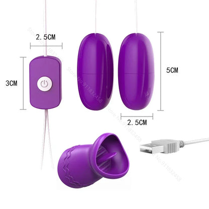 Multi-speed Tongue Oral Licking Vibrator USB Vibrating Egg G-spot Vagina Massage Clitoris Stimulator Sex Toys for Women Sex Shop