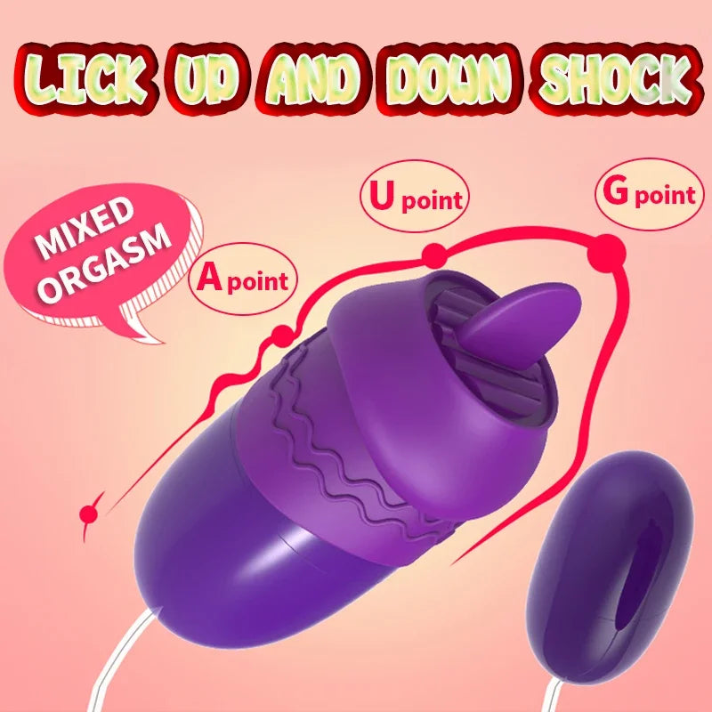 Multi-speed Tongue Oral Licking Vibrator USB Vibrating Egg G-spot Vagina Massage Clitoris Stimulator Sex Toys for Women Sex Shop