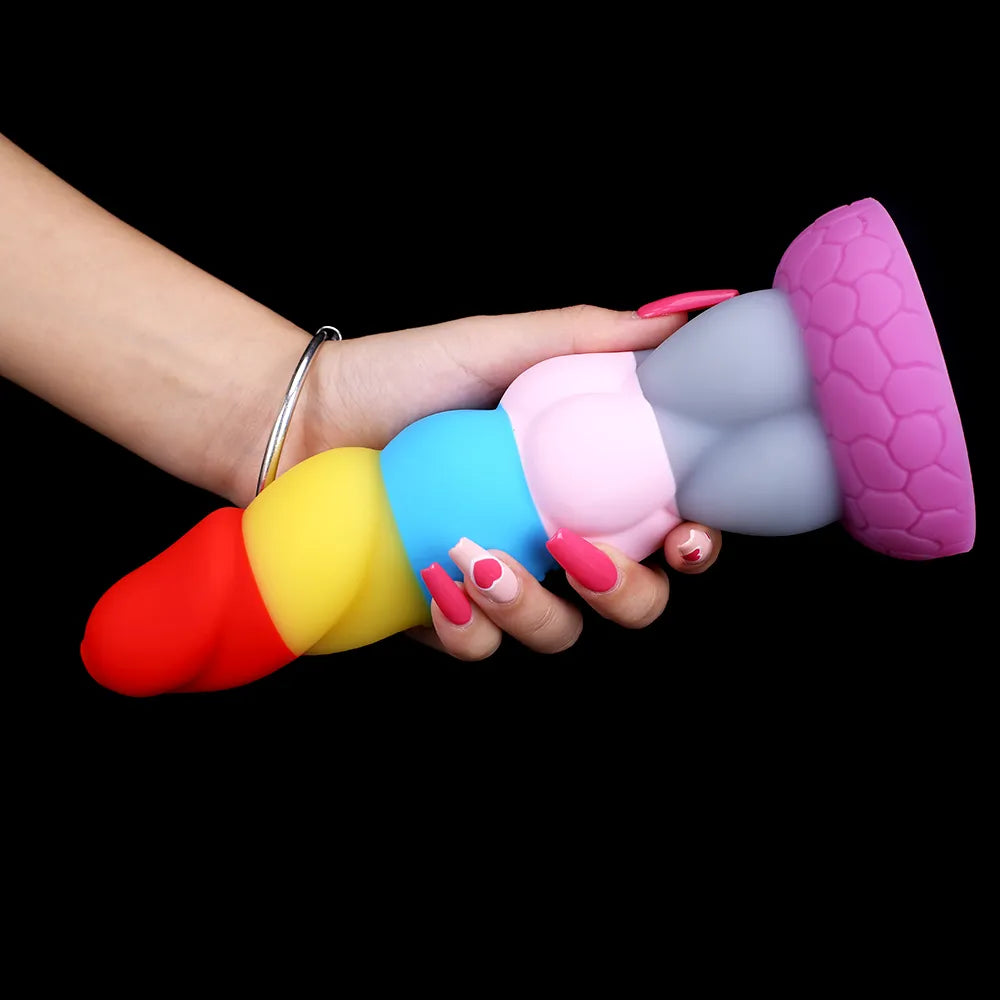 Multicolor Dildo for Anal Realistic Dildo with Suction Cup G-Spot Massage Anal Plug Huge Dragon Dildo Female Colourful Sex Toys