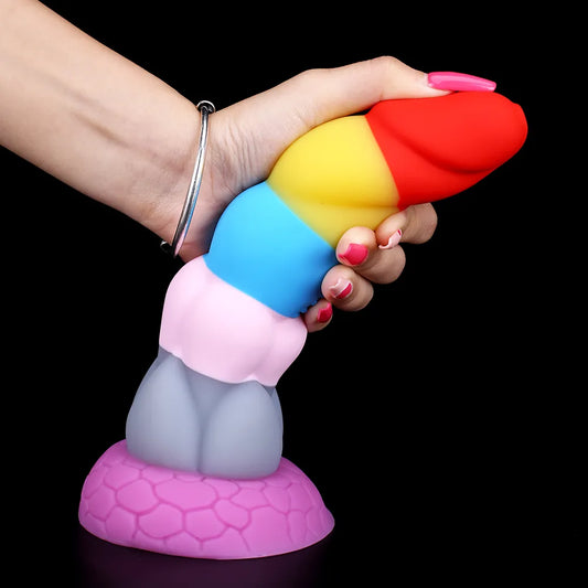 Multicolor Dildo for Anal Realistic Dildo with Suction Cup G-Spot Massage Anal Plug Huge Dragon Dildo Female Colourful Sex Toys