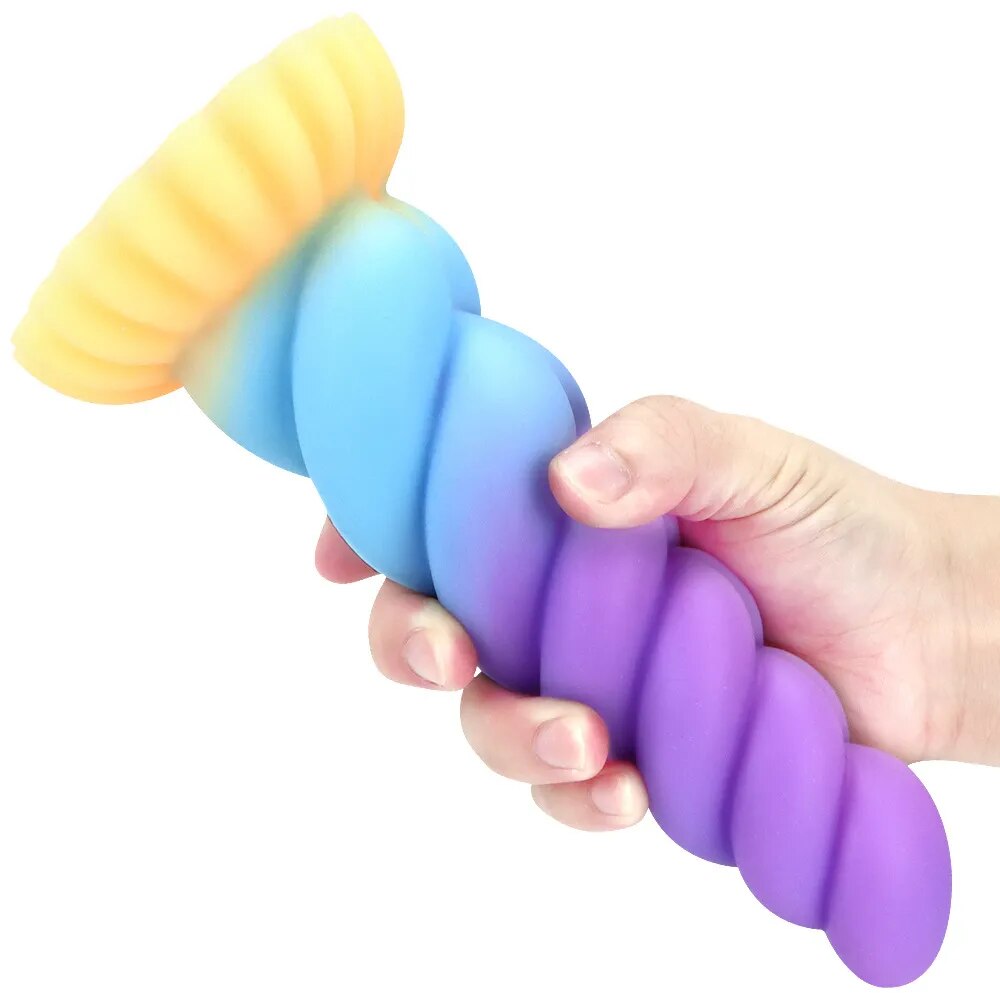 Multicolor Liquid Silicone Fantasy Anal Butt Plug Animal Penis Realistic Dildo Sex Toys For Women Masturbators Erotic Adult Shop