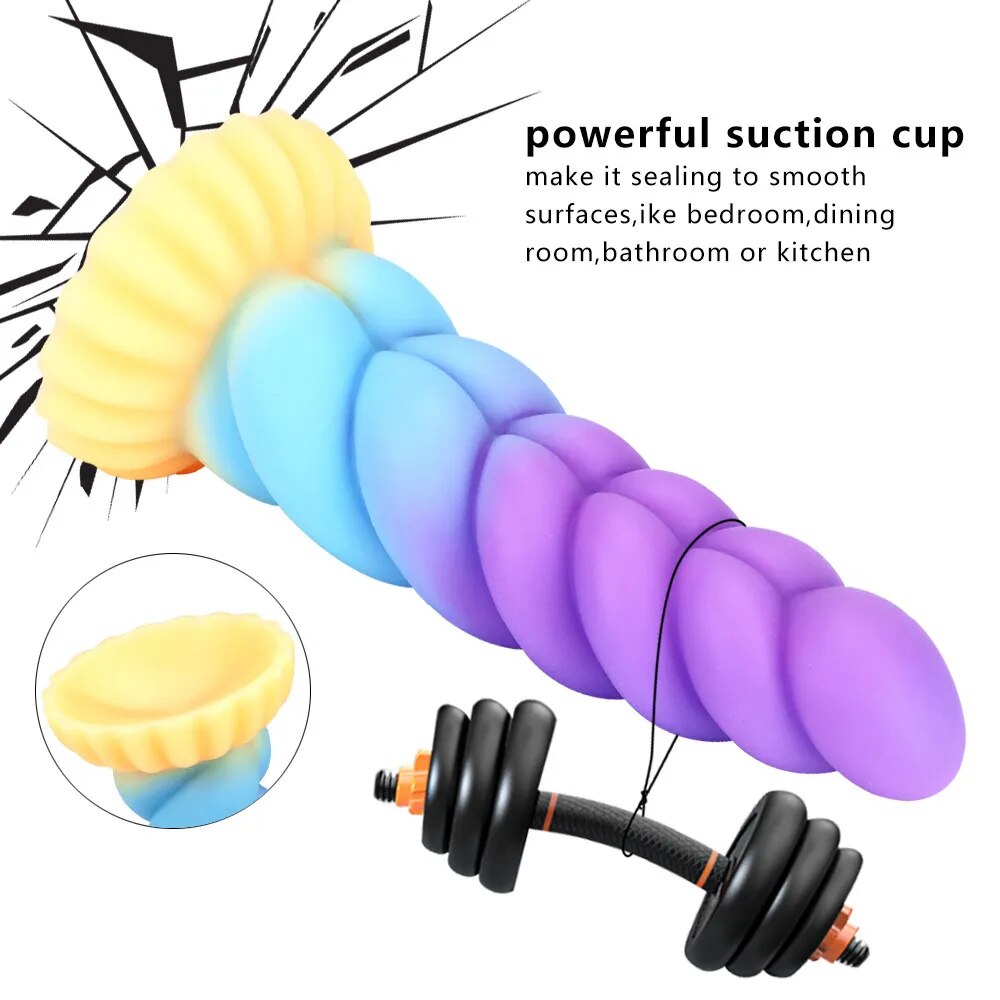 Multicolor Liquid Silicone Fantasy Anal Butt Plug Animal Penis Realistic Dildo Sex Toys For Women Masturbators Erotic Adult Shop