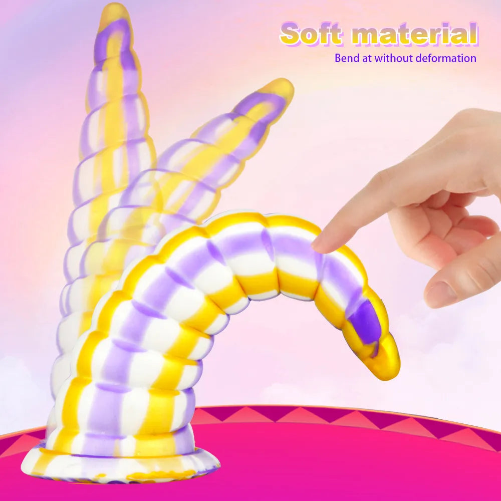 Silicone  Multicolor Suction Cup Female Dildo