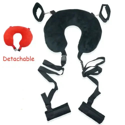 Multipurpose Adult Sexy Split Leg U-Shaped Pillow Hand Ankle Cuff Thinning Belt Bending Orgasm Sex Toys Cotton Bdsm Bondage Set