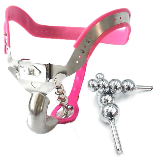 NEW Adjustable Arc Waist Belt Stainless Steel Male Chastity Lock Pants Cock Cage Silicone Metal Chastity Device Cbt BDSM Bondage