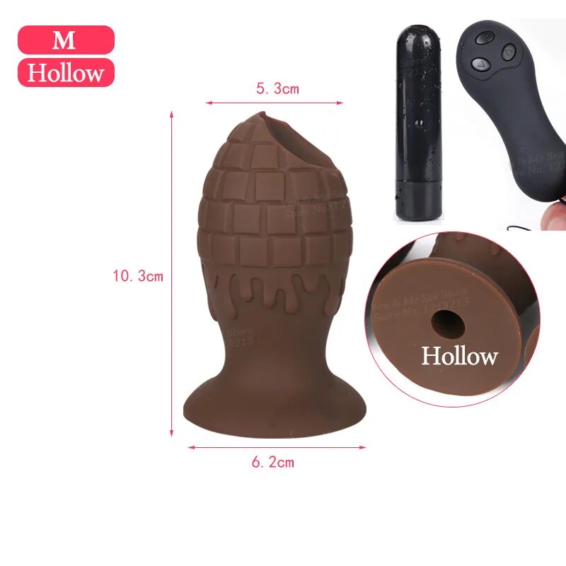 NEW Huge Solid / Hollow Fist Anal Sex Toy Vibrating Butt Plug Silicone Anus Dildo Vaginal Masturbator Dilator Prostate Massager