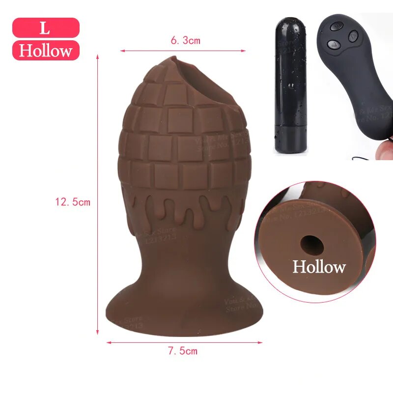 NEW Huge Solid / Hollow Fist Anal Sex Toy Vibrating Butt Plug Silicone Anus Dildo Vaginal Masturbator Dilator Prostate Massager