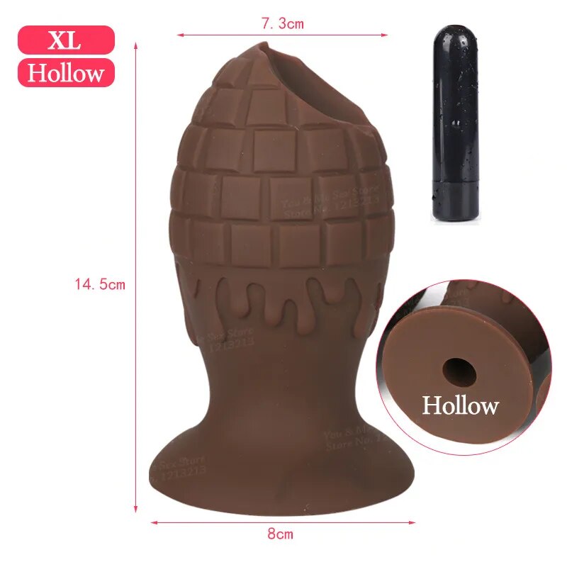 NEW Huge Solid / Hollow Fist Anal Sex Toy Vibrating Butt Plug Silicone Anus Dildo Vaginal Masturbator Dilator Prostate Massager