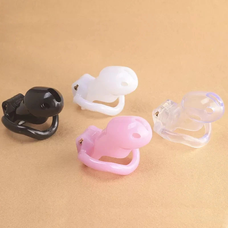 Natural Resin Male Chastity Cock Cages with 4 Rings Sex Toys for Men New Penis Belt Lock with Four Penis Rings Cage Restraint SM