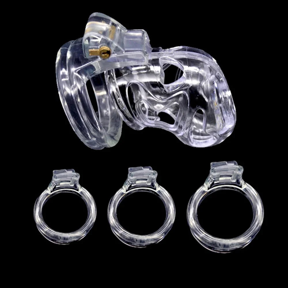 New 2 shape plastic Male cock lock penis with 4 rings Chastity device cage CB6000S bondage restraint SM sex toy for men