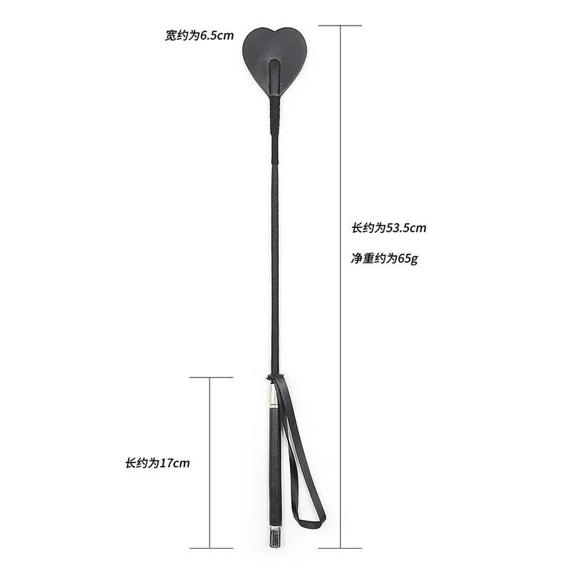 New 21.26" Heart Shape Riding Crop Leather Bondage Paddle Horse Whip Adult Sex Toy Flirt Spanking Whip BDSM Sex Aid Product